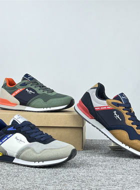 英国PPJ运动时尚鞋童鞋男革网拼接复古休闲鞋耐磨防滑百搭阿甘鞋