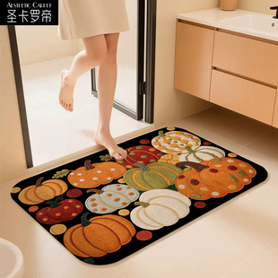 仿亚麻浴室防滑吸水地垫入户门垫家用卫生间速干地毯门厅耐磨脚垫