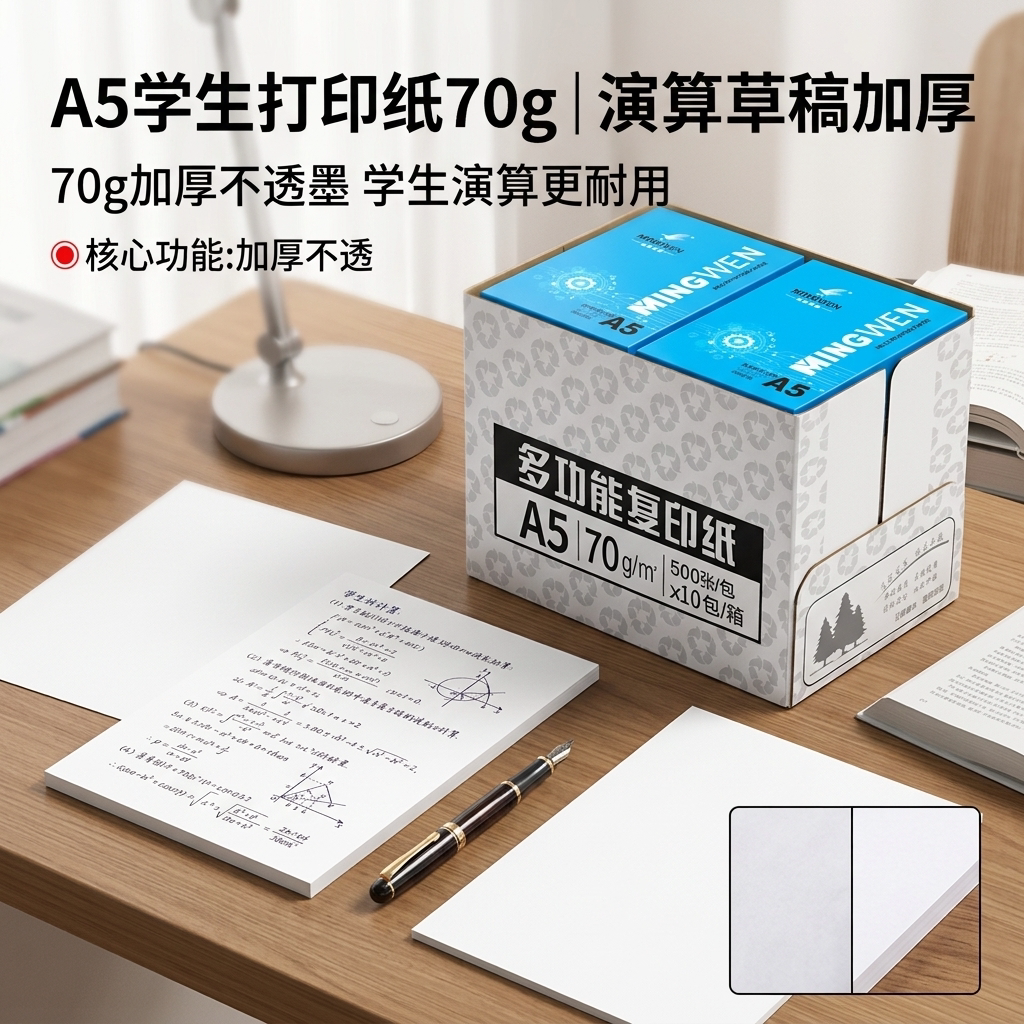 明闻A5学生打印纸演算草稿加厚图片