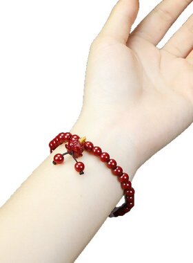 粉丝福利品朱砂紫金砂手链 莲花禅心手串紫沙红色朱砂厂家