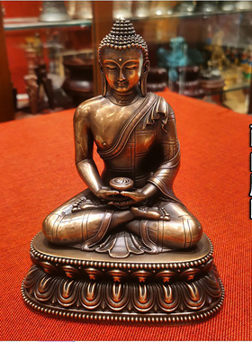 7寸紫铜佛像 阿弥陀佛 国产特精工纯铜佛像 接引佛 红铜佛像 21cm