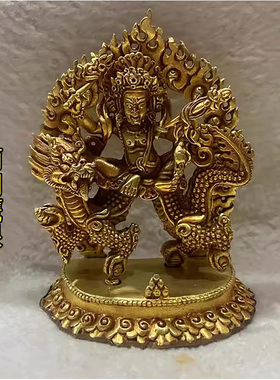 3寸毗卢遮那佛 尼泊尔进口纯铜鎏金佛像 五方佛大日如来佛 约9cm