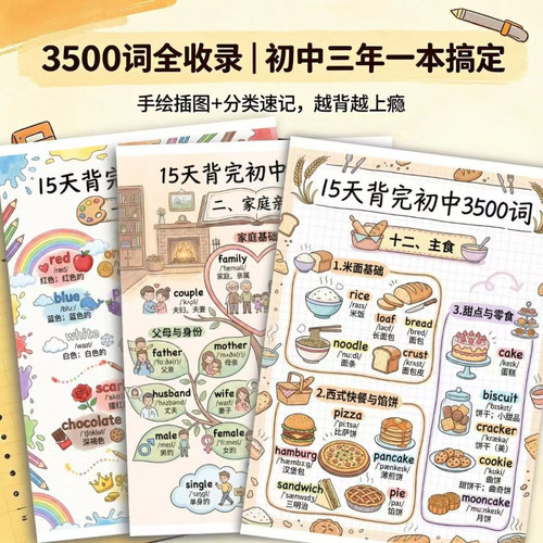 初中英语3500词高考句型笔记本