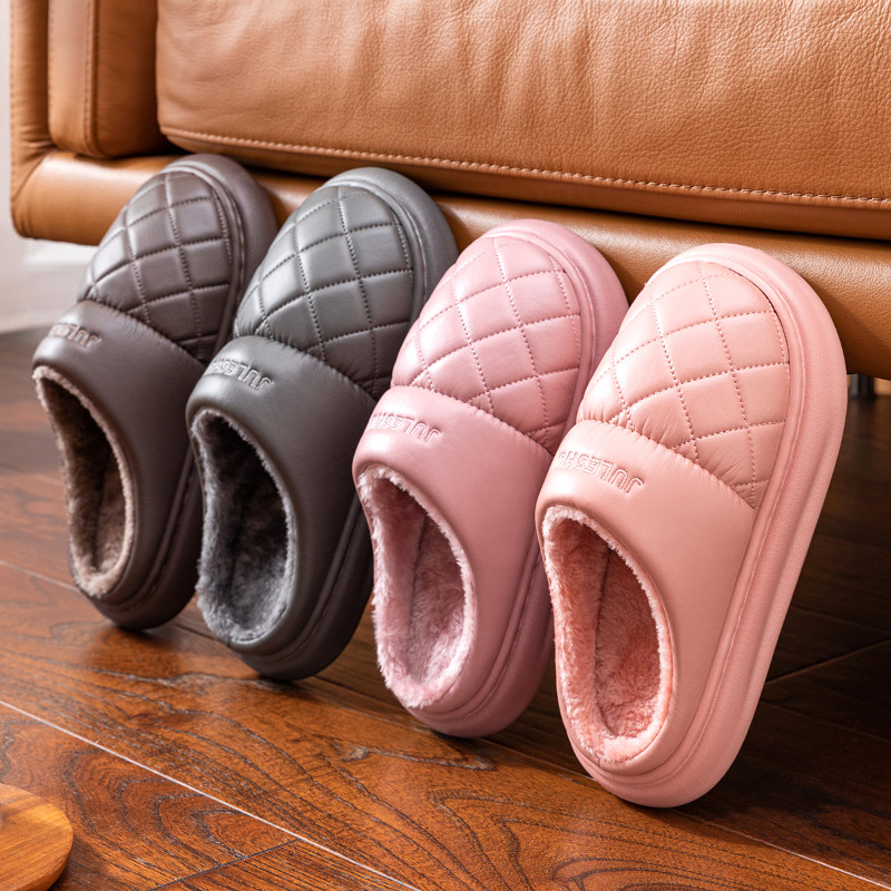 【EVA鞋底】防水加绒加厚棉拖鞋男女士秋冬2025新款保暖包跟厚底