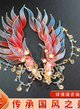 发饰清风女公子造花液发夹古风