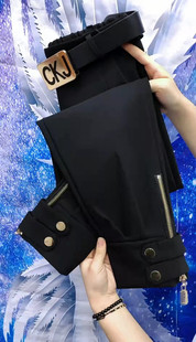 束脚拉链洋气休闲裤 欧洲站2025年春秋新款 高腰通勤百搭显瘦马丁裤