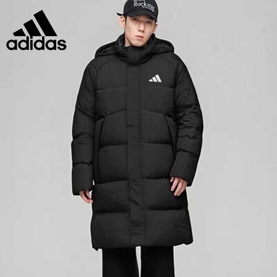 阿迪达斯男女中长款保暖羽绒服