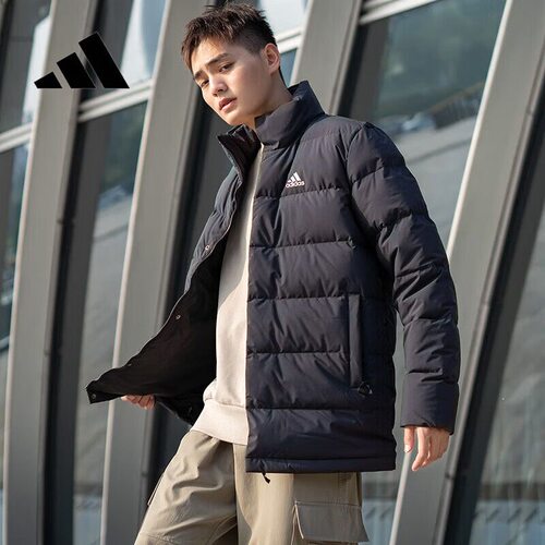 阿迪达斯男立领保暖运动羽绒服