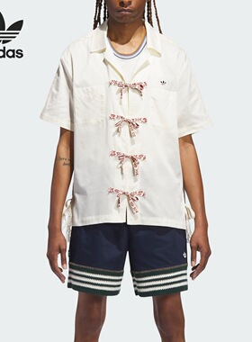 Adidas阿迪达斯CLOT BWL SHIRT女子时尚百搭翻领短袖衬衫JP1599