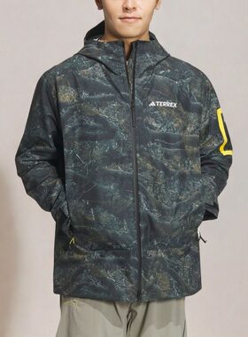 Adidas阿迪达斯男连帽冲锋衣外套