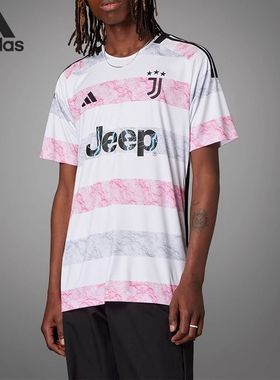 Adidas阿迪达斯JUVE A JSY男子夏季球迷版足球运动短袖T恤HR8255
