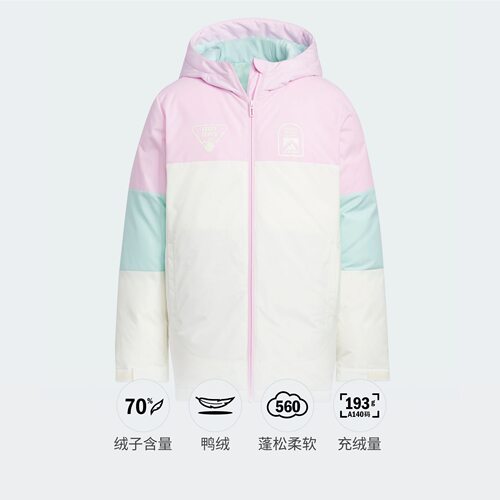 阿迪达斯大童连帽保暖羽绒服