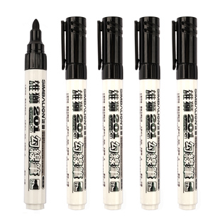 雄狮201儿童绘画勾线笔 水性记号笔粗头2.0 可水洗笔可加墨黑色无味勾线笔 学生美术勾边描图笔黑色涂鸦描边