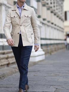外套潮Men 2023欧美男士 时尚 夹克英伦复古修身 jacket 商务休闲大码