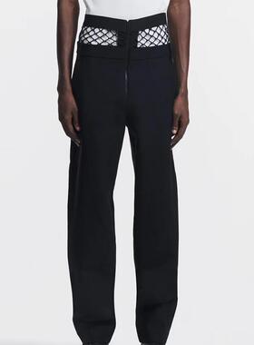 2023秋季新款欧美休闲男士长裤街头时尚纯色直筒裤men's trou