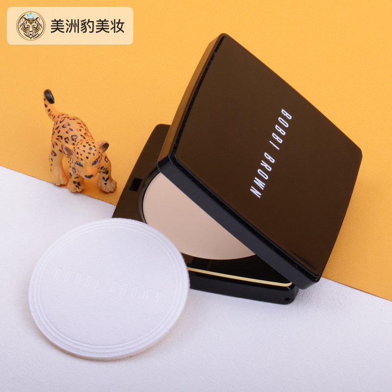 新款bobbi brown芭比波朗羽柔蜜粉饼1号色控油轻盈细腻持久遮瑕