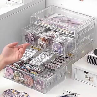 吧唧收纳盒宿舍神器陈列透明手帐周边徽章亚克力储物谷子展示架子