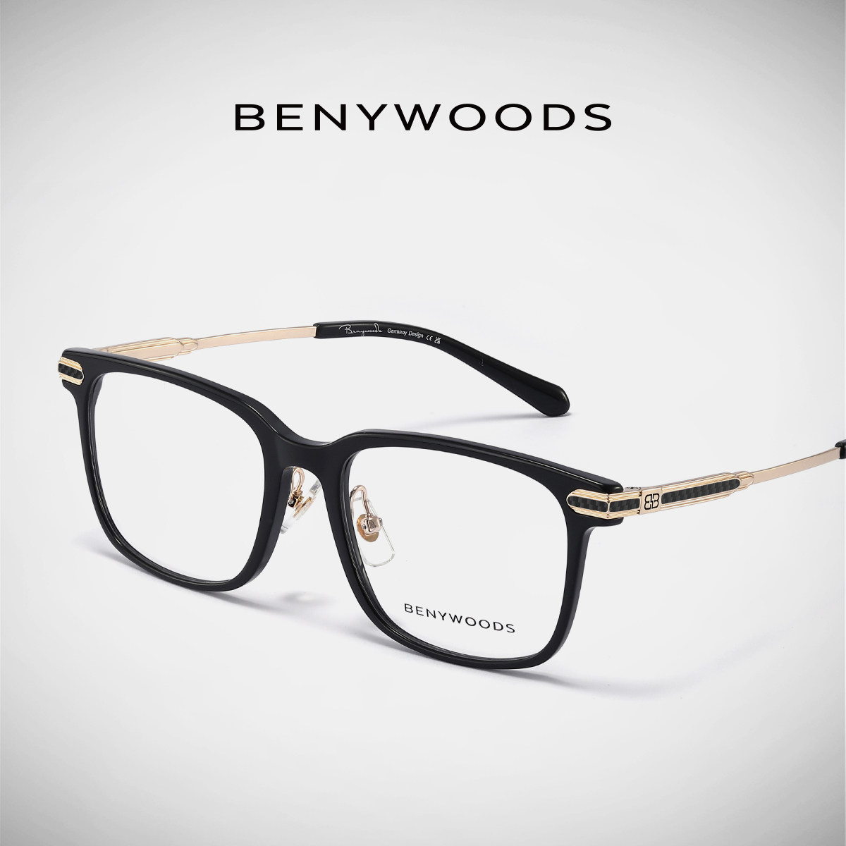 德国BENYWOODS男款眼镜框防蓝光超轻钛眼镜近视碳纤维眼镜架蔡司