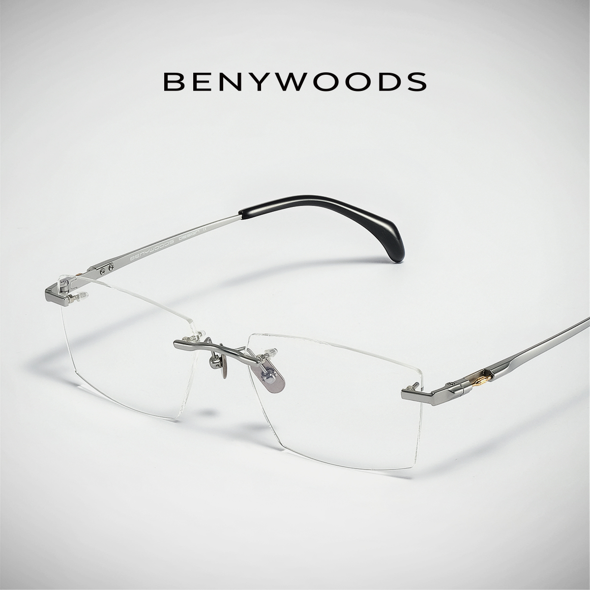 德国BENYWOODS近视无框眼镜男士近视可配防蓝光超轻纯钛眼镜架