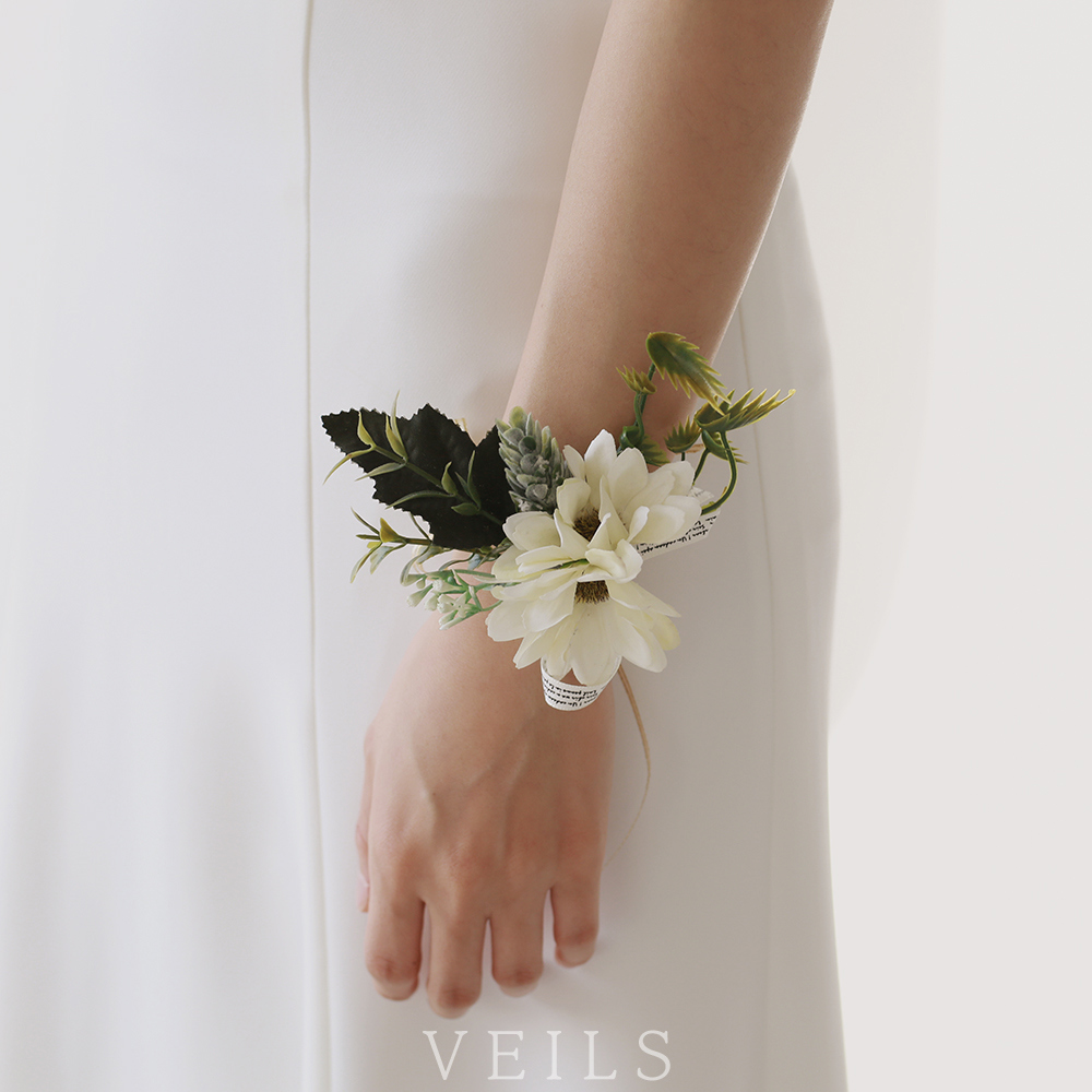 veils原创韩式森系白色手腕花