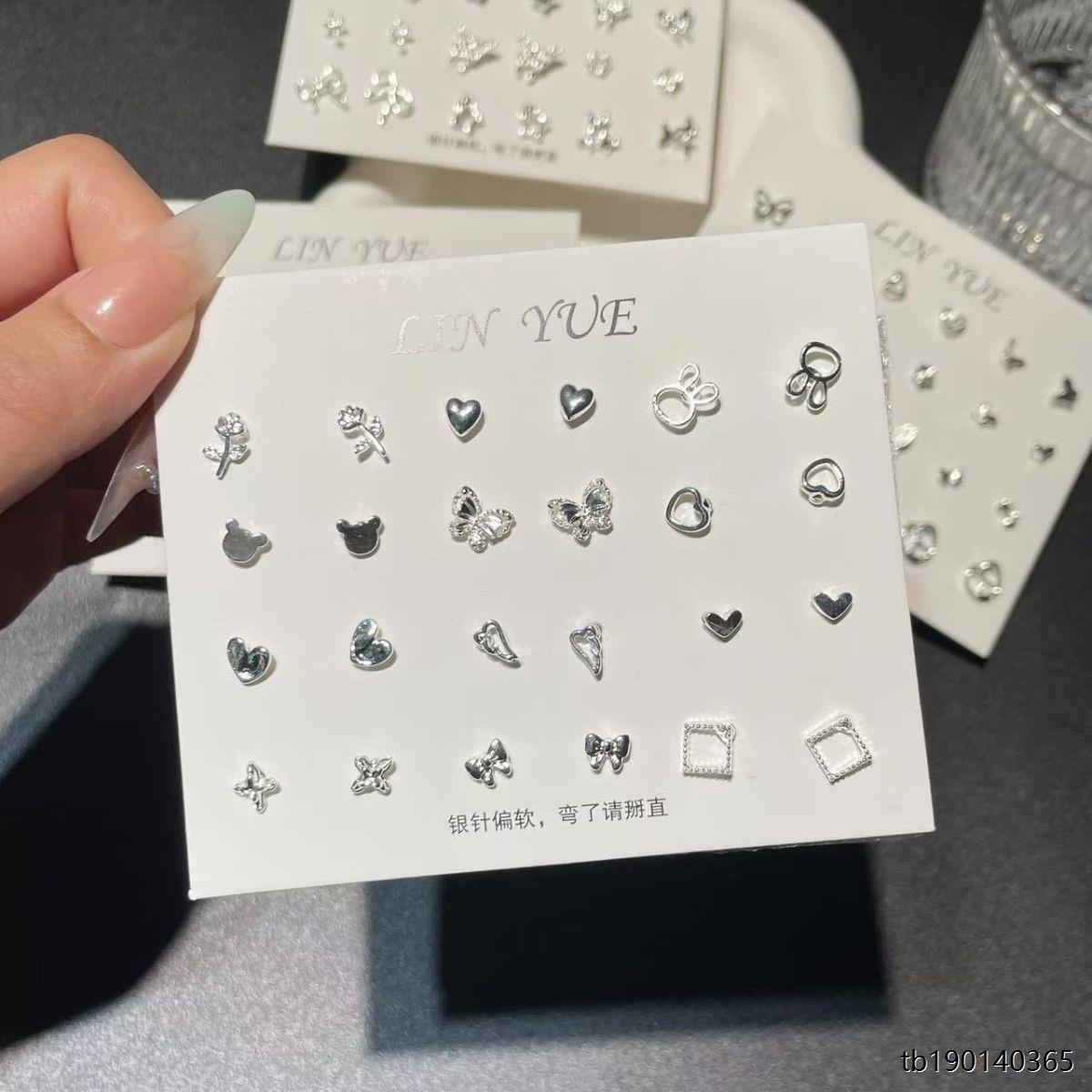 新款蝴蝶耳钉套装女森系i