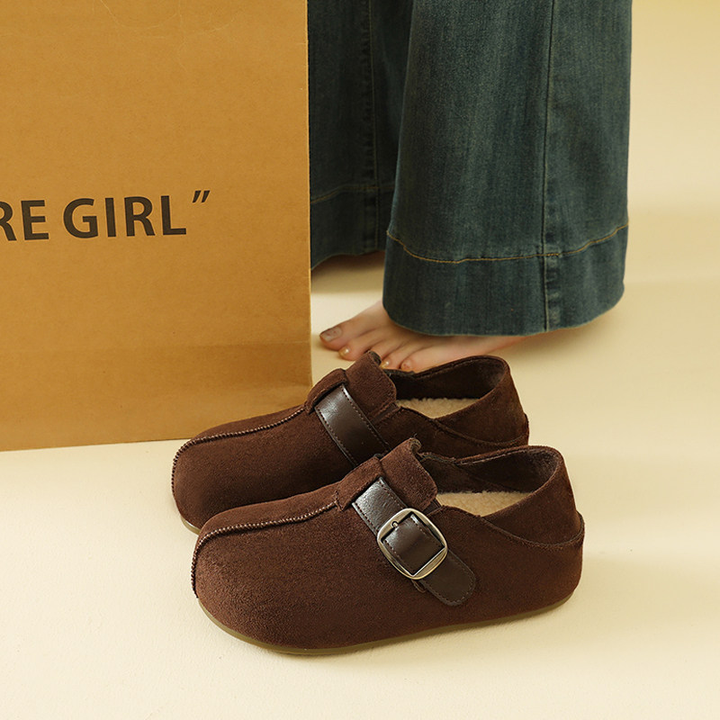 厚底勃肯鞋女2025新款秋冬加绒内增高雪地棉鞋乐福豆豆鞋全包单鞋,女鞋,浅口单鞋,淘宝优惠券,粉丝福利购,淘宝优惠卷