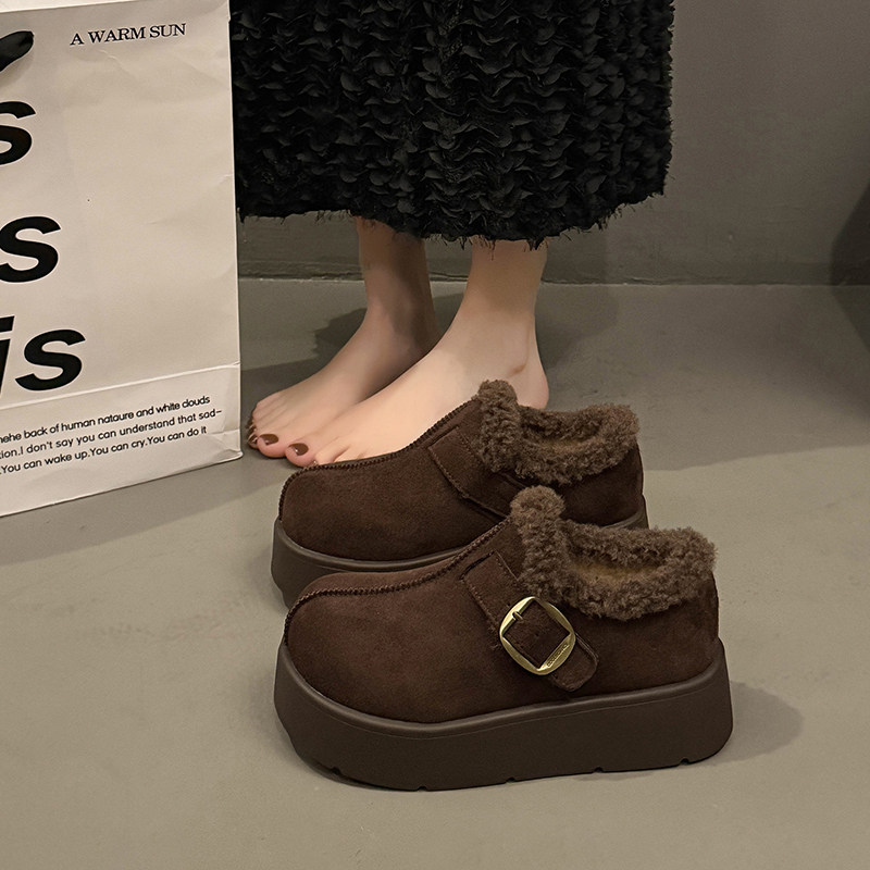 女鞋厚底加绒勃肯鞋女2025新款冬季毛毛棉鞋一脚蹬孕妇乐福雪地靴,女鞋,时尚雪地靴,淘宝优惠券,粉丝福利购,淘宝优惠卷