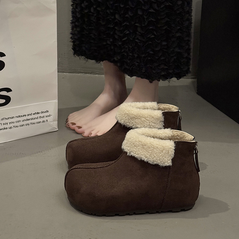 高帮勃肯鞋女秋冬季加绒保暖真皮复古毛毛鞋内增高棉鞋雪地短靴子,女鞋,勃肯鞋/软木鞋,淘宝优惠券,粉丝福利购,淘宝优惠卷