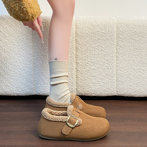 2025加绒秋冬爆款勃肯一脚蹬棉鞋