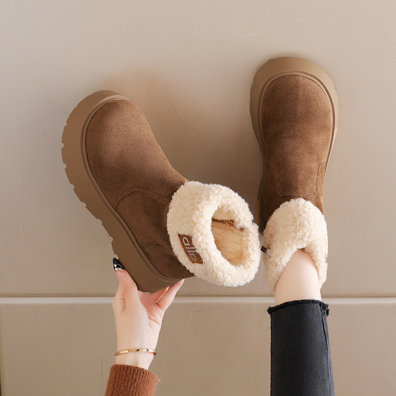 雪地靴女款2025新款冬季加绒加厚孕妇东北大棉鞋皮毛一体防滑防水,女鞋,时尚雪地靴,淘宝优惠券,粉丝福利购,淘宝优惠卷