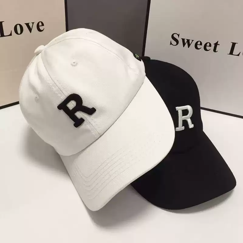 R字母帽子男款鸭舌帽ins潮牌潮流
