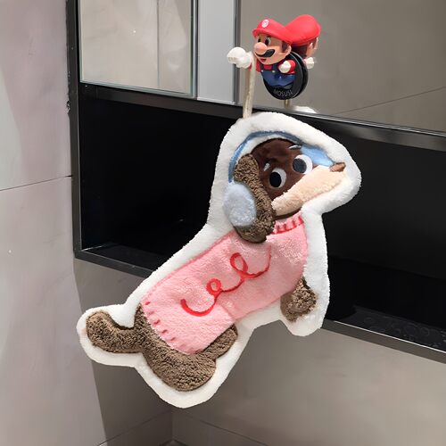 小狗擦手巾挂式毛巾手布厨房手帕卫生间超强吸水加厚可爱高颜值