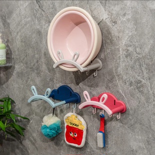 墙上伸缩脸盆脸盆架卫生间耳朵打孔置物架浴室可折叠无痕