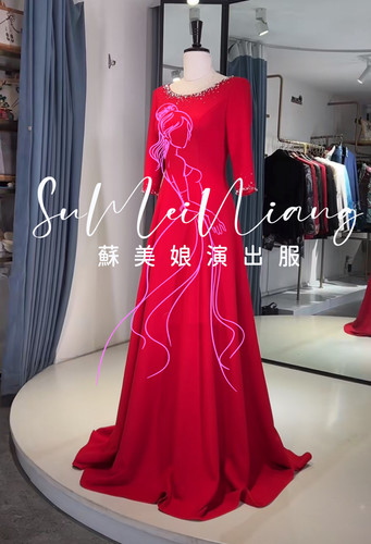 苏美娘演出服新款服古筝演奏音乐表演独唱艺考气质舞台美声民歌