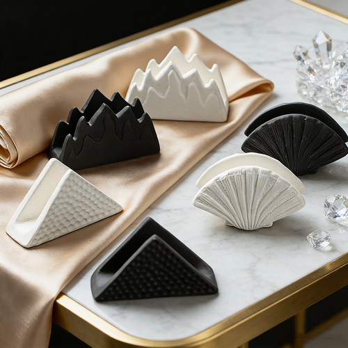 陶瓷简约创意餐巾纸巾架家用