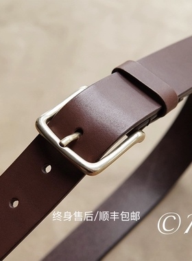 睿作男女休闲头层牛皮铜扣简约