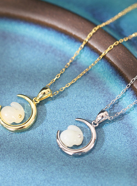 玉兔项链925纯银本命年礼物