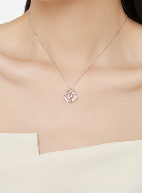 幸运花环925纯银甜美蝴蝶结项链