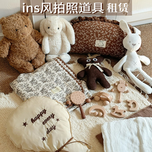 宝宝满月拍照道具新生儿在家拍照背景布蛇宝宝百天婴儿ins风租赁