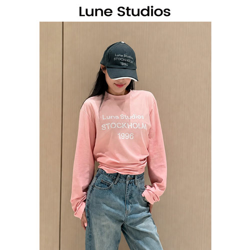 LuneStudios AC新配色！1996印花85%棉15%亚麻男女情侣长袖T恤