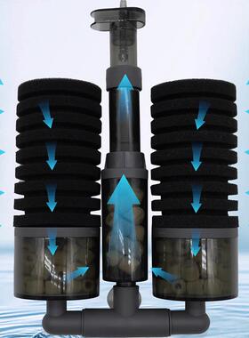 仟锐水妖精电动装滤材水族鱼缸过滤器虾缸气举接气泵增氧循环