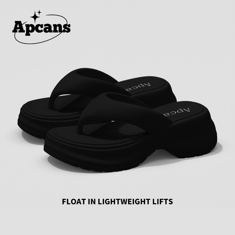 踩屎感厚底人字拖女夏季增高EVA