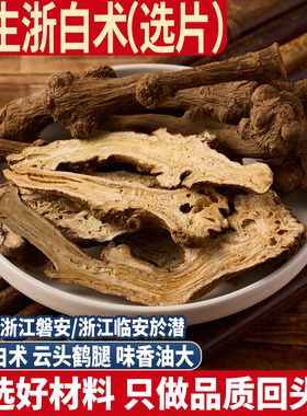 老种野生浙白术 正品於术于术500g克炒白术片生白术粉 无硫白术片