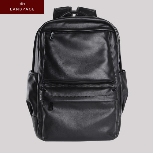 蓝皮具时尚潮流双肩包真皮电脑包