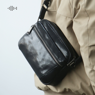 LANSPACE头层牛皮单肩包男式 皮包 休闲斜挎包真皮小包包皮质男士