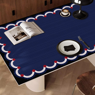 蒙德里安复古皮革桌垫防水防油免洗茶几垫定制餐桌垫pvc可裁剪