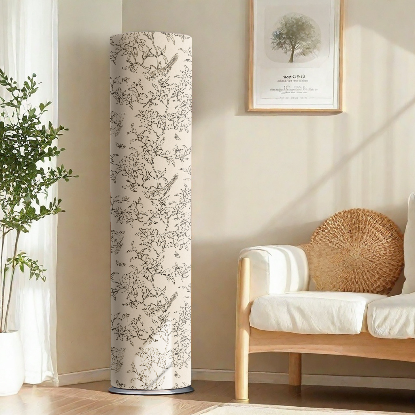 春燕新中式复古全包立式空调防尘罩圆形柜机客厅空调罩家用圆柱形