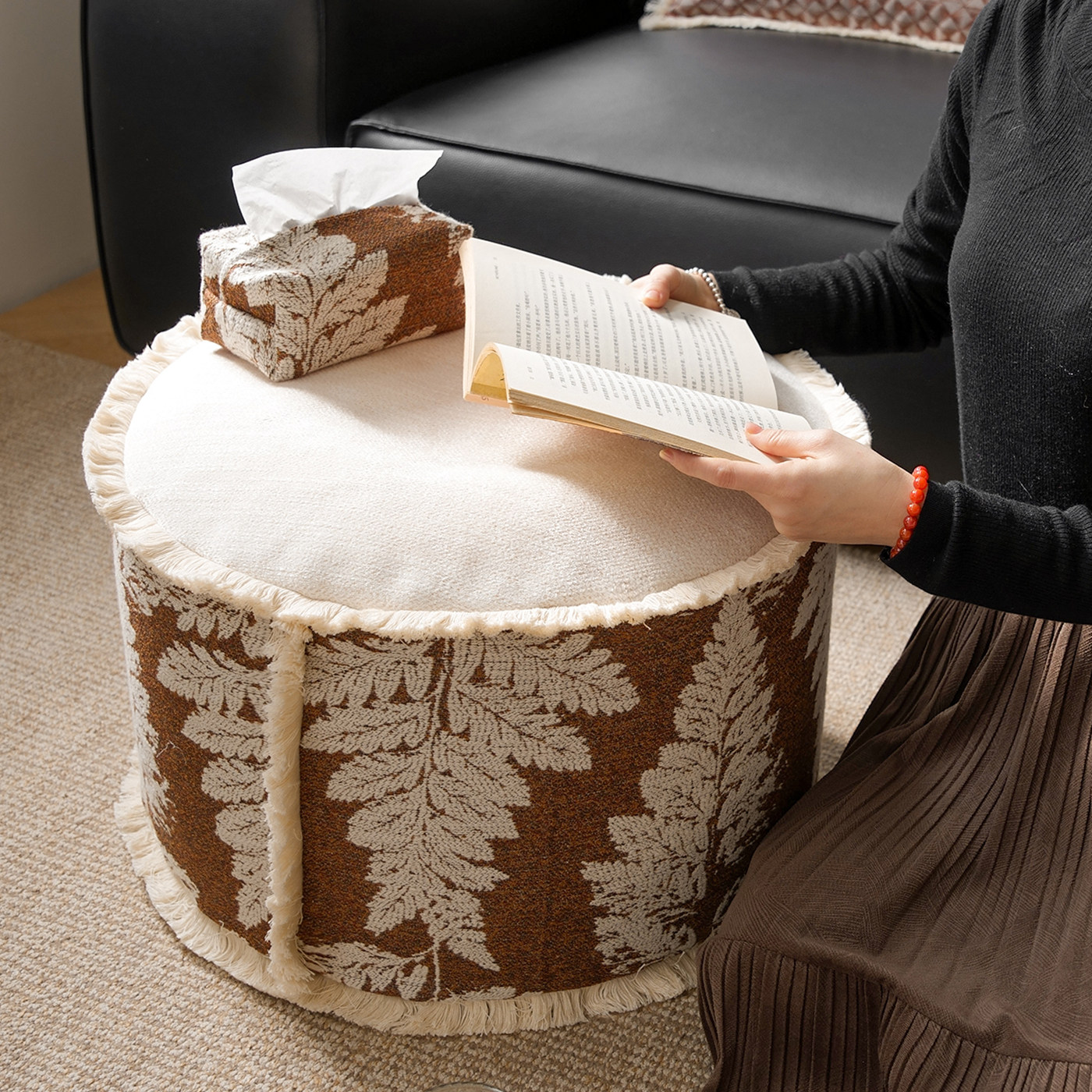 秋韵轻奢坐墩复古立体提花可拆洗客厅墩子蒲团坐垫凳沙发垫凳子,居家布艺,蒲团,淘宝优惠券,粉丝福利购,淘宝优惠卷