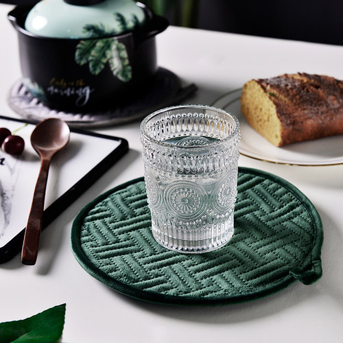 ins绗缝丝绒锅垫布艺防滑碗盘