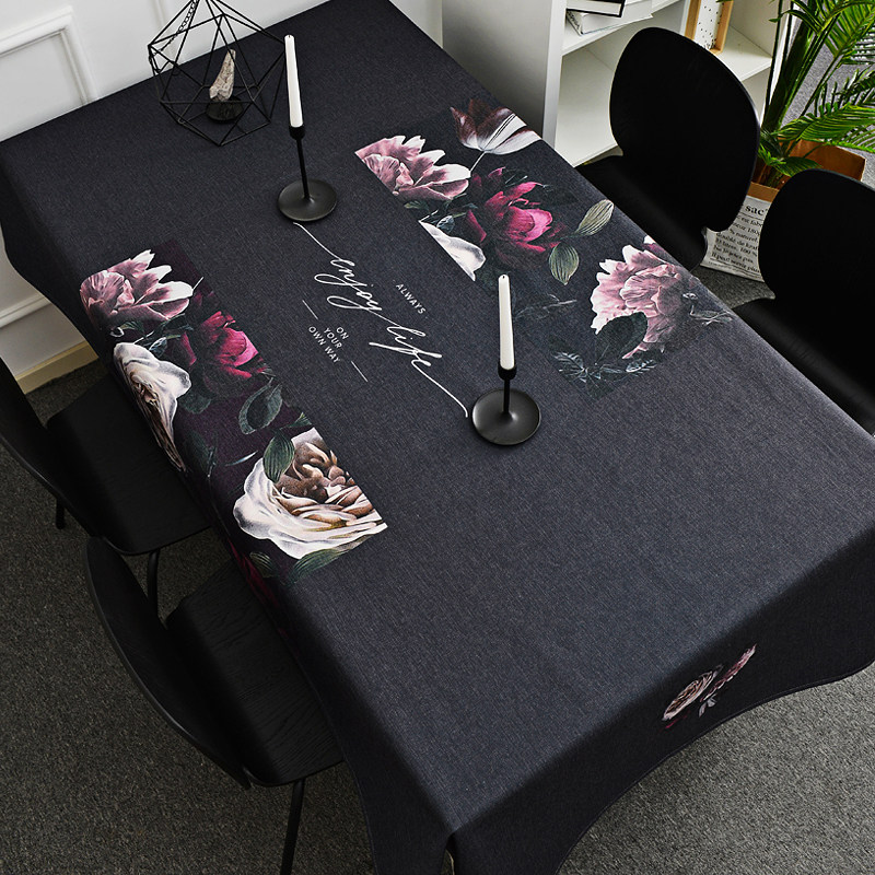 美式花园桌布棉麻布艺防烫垫客厅图片